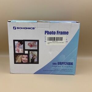SONGMICS Collage Photo Frame 4x6 4 Openings Black Picture Frame URPF24BK NEW